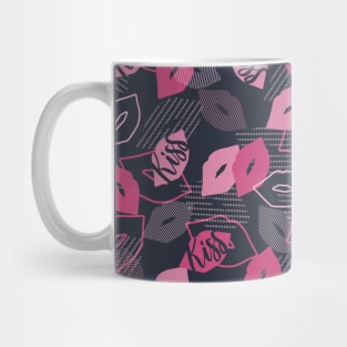 Pink Romantic Kiss Pattern Mug